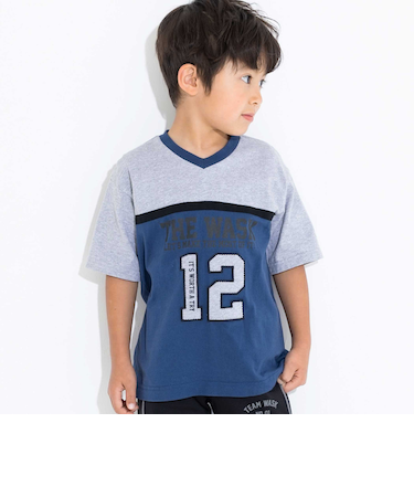 【速乾】Vネックユニフォーム風天竺Tシャツ(110~160cm)