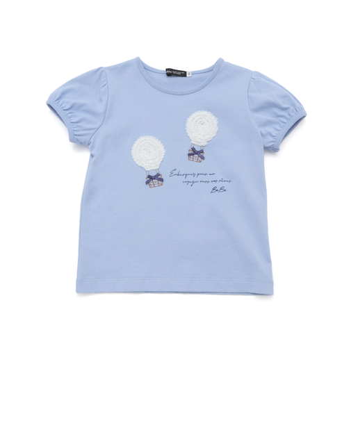 シフォン気球モチーフ天竺パフスリーブTシャツ(80~150cm)