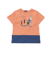 バイカラーアニマルプリント天竺半袖Tシャツ(80~140cm)