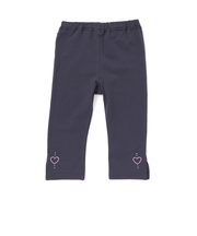 【お揃い】無地花柄スリット裾ホットフィックス7分丈レギンス(80~120cm)