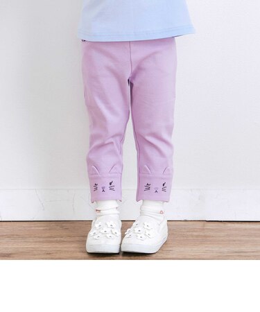 裾アニマルモチーフミラノリブ7分丈パンツ(80~120cm)