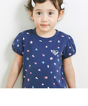 【スララク/防汚加工/オーガニックコットン】ときめき女の子半袖Tシャツ(80~130cm)