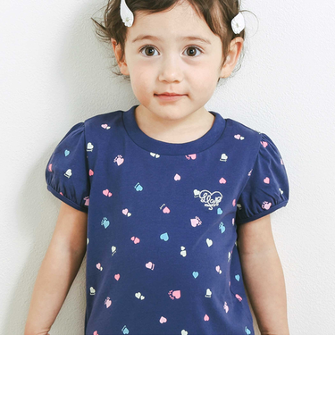 【スララク/防汚加工/オーガニックコットン】ときめき女の子半袖Tシャツ(80~130cm)