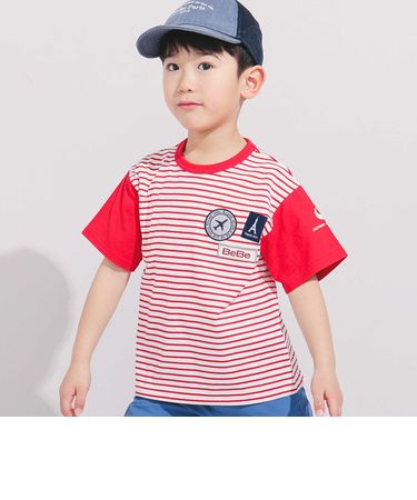 【JALコラボ】ワッペン付きボーダー半袖Tシャツ(100~140cm)
