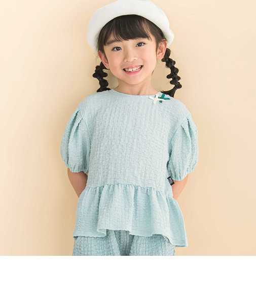 ふくれジャガードバルーン袖Tシャツ(90~130cm)