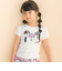 【お揃い】天竺花柄チェックパッチパフスリーブ半袖Tシャツ(80~130cm)