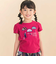 【お揃い】天竺花柄チェックパッチパフスリーブ半袖Tシャツ(80~130cm)