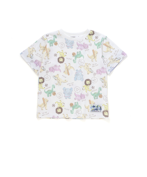 【お揃い】くるまレモンいきもの総柄Tシャツ(80~130cm)