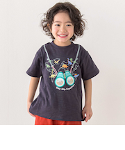 メッシュ双眼鏡刺しゅうモチーフプリントTシャツ(80~130cm)