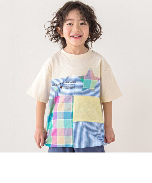 星ポケット切り替えTシャツ(80~130cm)