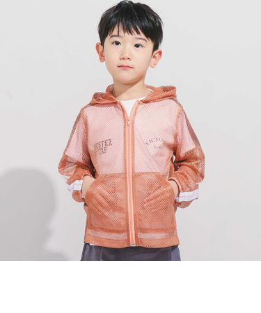 【防虫加工】メッシュロゴテープパーカー・巾着付き(90~140cm)