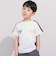 異素材切り替えバックナンバリングラグラン半袖Tシャツ(90~160cm)