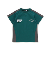 異素材切り替えバックナンバリングラグラン半袖Tシャツ(90~160cm)