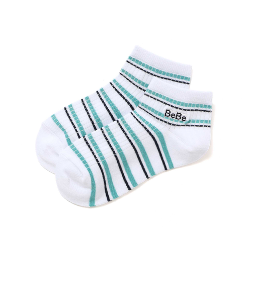 マルチボーダーロゴ刺しゅうアンクルソックス(11~24cm)