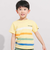 水彩風カラーボーダースラブ天竺半袖Tシャツ(80~150cm)