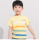 水彩風カラーボーダースラブ天竺半袖Tシャツ(80~150cm)