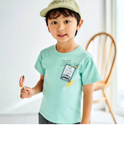 バックラインチケットワッペン天竺半袖Tシャツ(90~160cm)