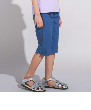 ピケストレッチフラワーモチーフサブリナパンツ(90~160cm)