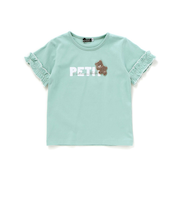 サガラ刺しゅうのっかりクマロゴフリル半袖Tシャツ(80~150cm)