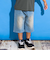 6分丈合皮タグストレッチデニムパンツ(100~160cm)