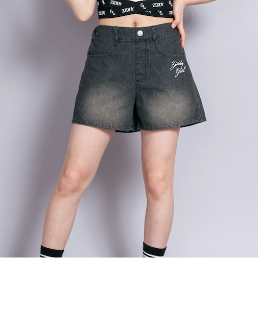 【 ニコ☆プチ 掲載 】オーバーダイショートデニムパンツ(130~160cm)