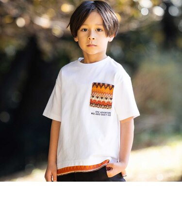 【速乾】柄レースレイヤード風BIGTシャツ(100~160cm)