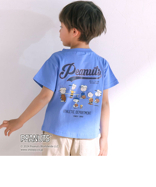 【PEANUTS×SLAP SLIP】ピーナッツの仲間たちバックプリントTシャツ(80~130cm)