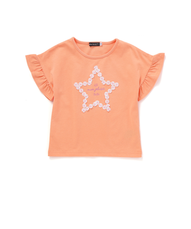 【WEB限定】お花レース星フリル天竺半袖Tシャツ(100~140cm)