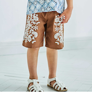 ペーズリープリントストレッチオックスハーフパンツ(90~150cm)
