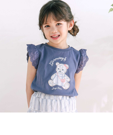 スイーツショップクマドレスヨーロッパモチーフ刺しゅうTシャツ(80~130cm)