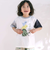 恐竜ピラミッドプリントサガラ刺しゅう袖配色Tシャツ(80~130cm)