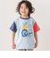 恐竜ピラミッドプリントサガラ刺しゅう袖配色Tシャツ(80~130cm)