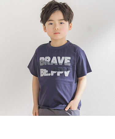 サガラ刺しゅうロゴ天竺Tシャツ(95~150cm)