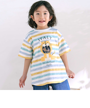 【お揃い】ドイツイタリアフランスいろいろモチーフ無地ボーダー半袖Tシャツ(80~130cm)