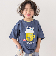 【お揃い】ドイツイタリアフランスいろいろモチーフ無地ボーダー半袖Tシャツ(80~130cm)