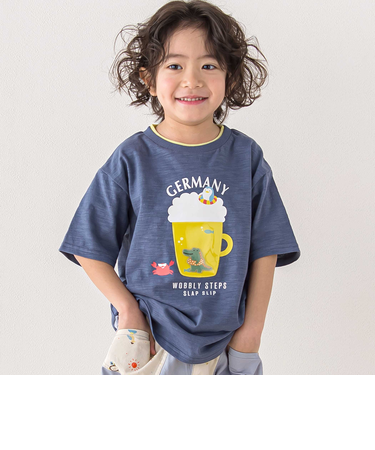 【お揃い】ドイツイタリアフランスいろいろモチーフ無地ボーダー半袖Tシャツ(80~130cm)