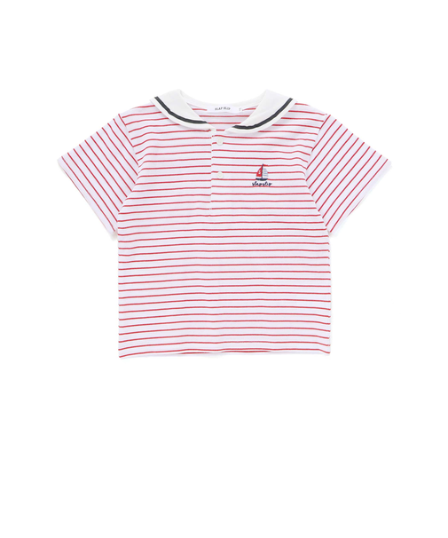 【お揃い】セーラー襟ボーダーポロシャツ(80~130cm)