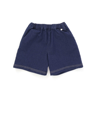 【店舗限定】裾ステッチリボンデニムショートパンツ(95~160cm)