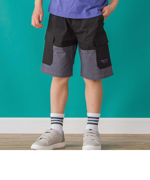 【店舗限定】バイカラーカーゴポケットハーフパンツ(95~150cm)<br>