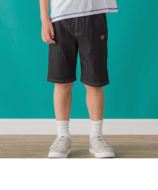 【店舗限定】ワンポイント刺しゅうデニムハーフパンツ(95~150cm)<br>