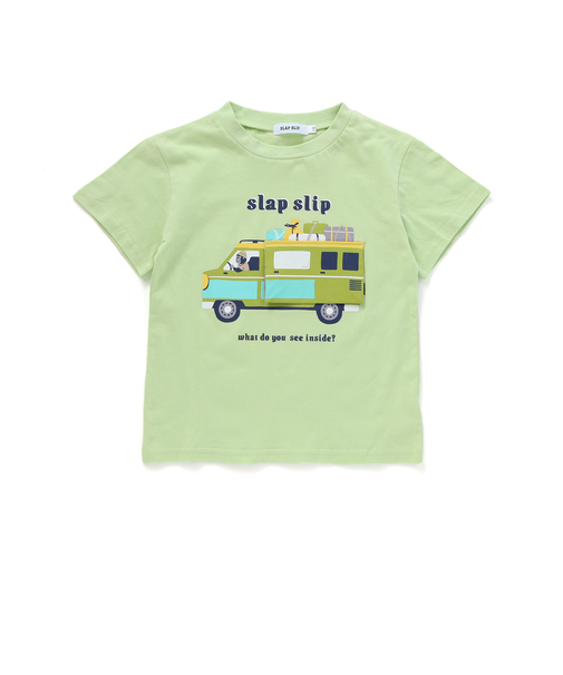 くるま仕掛けめくる知育フリップTシャツ(80~120cm)
