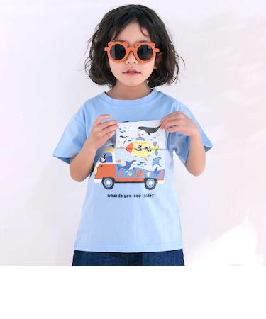 くるま仕掛けめくる知育フリップTシャツ(80~120cm)