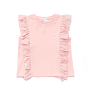 花柄シースルーフリルノースリーブTシャツ(95~150cm)