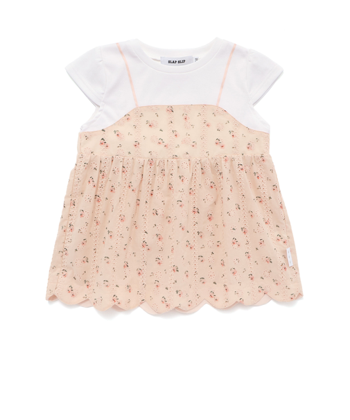 花柄レースキャミソールドッキングTシャツ(80~130cm)