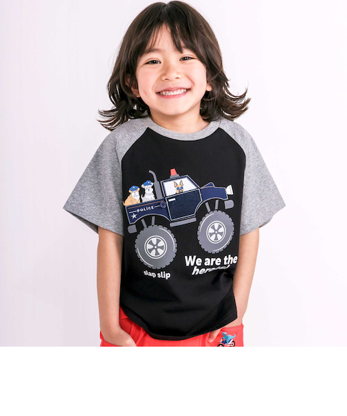 【接触冷感】くるまラグランスリーブTシャツ(80~130cm)