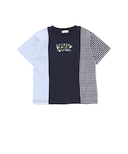 【お揃い】ストライプチェックサイド切り替えTシャツ(80~130cm)