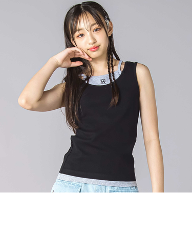 重ね着風カップ付きタンクトップ(130~160cm)