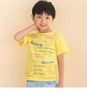 スラブ天竺トレインプリント半袖Tシャツ(80~130cm)