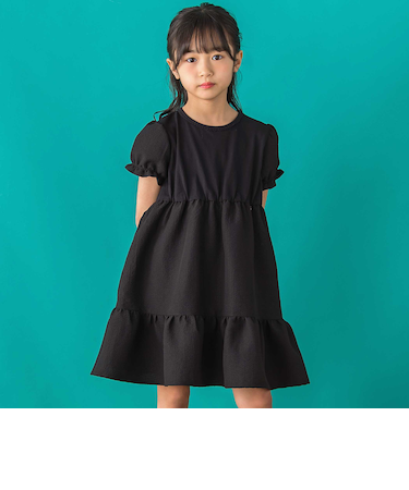【店舗限定】パフスリーブティアードワンピース(95~150cm)