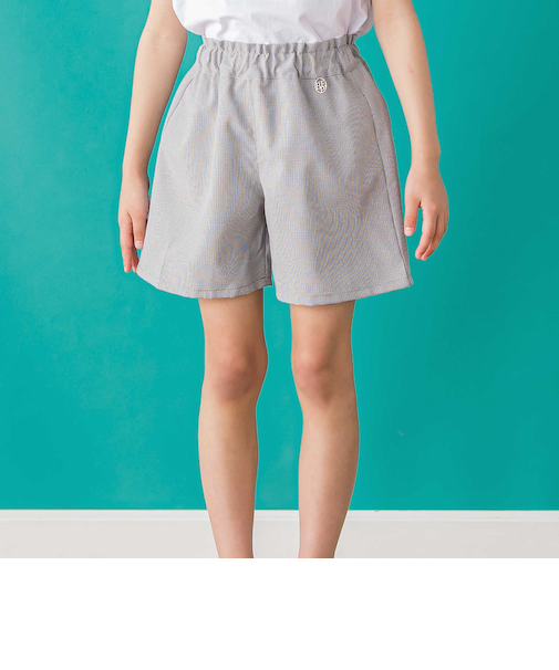 【店舗限定】千鳥格子スカラップポケットショートパンツ(95~160cm)